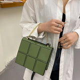 Splicing Small Square Bag Chain Shoulder Handbag