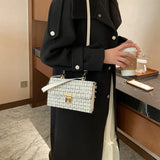 Soft Leather Shoulder Bag Plaid Crossbody Lady Purse