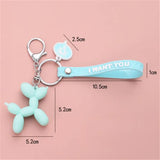 Stereo Balloon Dog Keychain Key ring Cute Cartoon Mobile Phone Bag Car Pendant