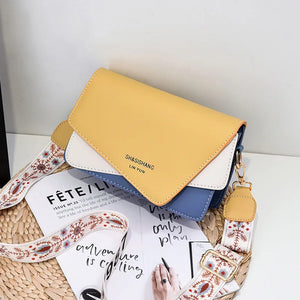 Women's Small Square Bag Messenger Shoulder Bag All-match Contrast