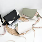 Women's Small Square Bag Messenger Shoulder Bag All-match Contrast