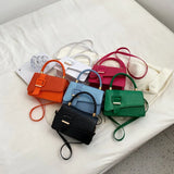 Stone Leather Shoulder Crossbody Bag Vintage Ladies Messenger Purse