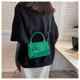 Stone Leather Shoulder Crossbody Bag Vintage Ladies Messenger Purse