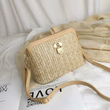Straw Crossbody Bag Boho Woven Summer Beach Shoulder Handbag