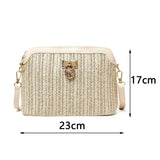 Straw Crossbody Bag Boho Woven Summer Beach Shoulder Handbag