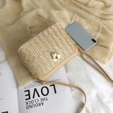 Straw Crossbody Bag Boho Woven Summer Beach Shoulder Handbag