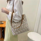Straw Shoulder Bag Lace Woven Large Capacity Tote Ladies Shopping Bag