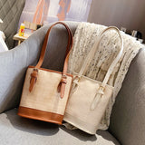 Straw Woven Casual Bucket Bag Woman