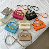 Striped Women Shoulder Bag Chain Decoration Crossbody Bags Ladies Small Handbags