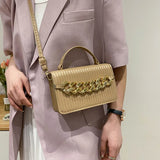 Striped Women Shoulder Bag Chain Decoration Crossbody Bags Ladies Small Handbags