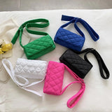 Soft Woman Shoulder Bag Nylon Plaid Square Crossbody Bags