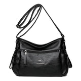 Women High Capacity Handbags Multi-pocket Shoulder Bags Soft PU Leather
