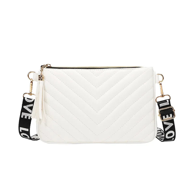 Embroidered Tassel Messenger Bag for Women Chain Cross