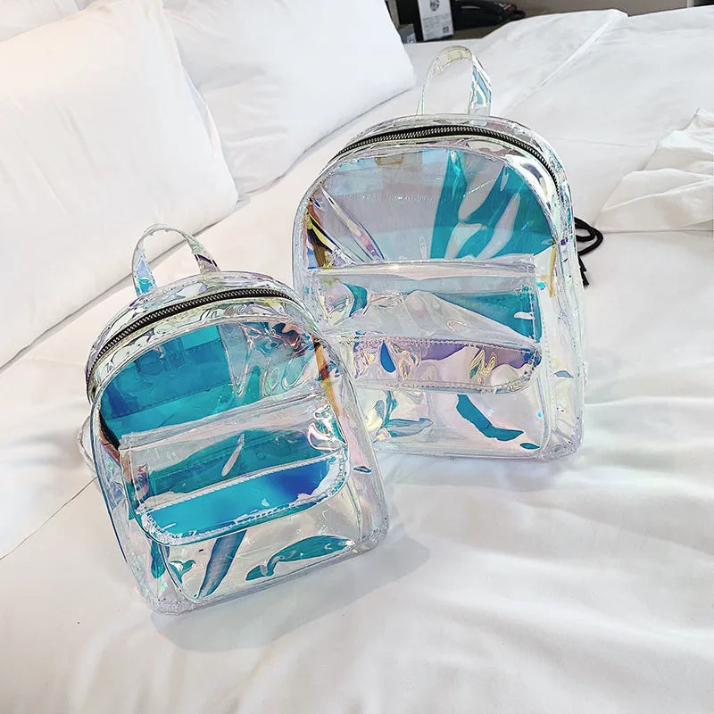 Transparent Laser Backpack PVC Ita Bag Student Harajuku School Bag