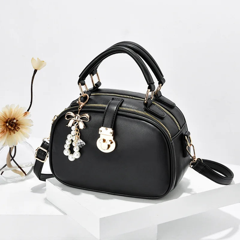Sweet Solid Small Round Bag Diagonal Bag Women