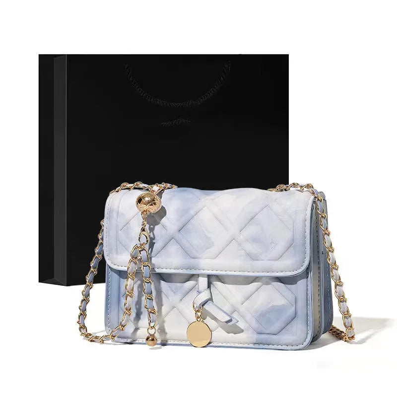 Small Square Shoulder Bag Soft PU Polyester Fiber