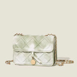 Small Square Shoulder Bag Soft PU Polyester Fiber