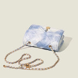 Small Square Shoulder Bag Soft PU Polyester Fiber