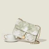 Small Square Shoulder Bag Soft PU Polyester Fiber