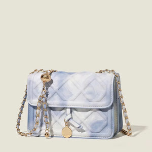 Small Square Shoulder Bag Soft PU Polyester Fiber