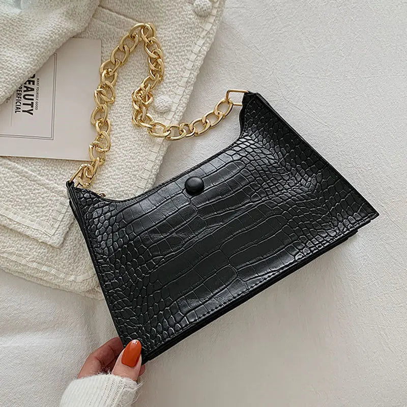 Soft Leather Single-Shoulder Square Handbag for Women