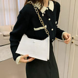 Soft Leather Single-Shoulder Square Handbag for Women