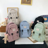Waterproof Nylon Women Backpack Multilayer Schoolbag Large Capacity