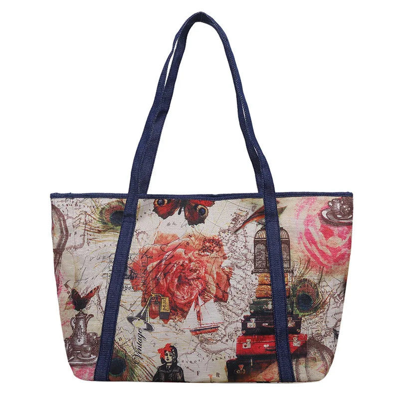 Waterproof Tote Bag Women Large Capacity Canvas Travel Shoulder Lady