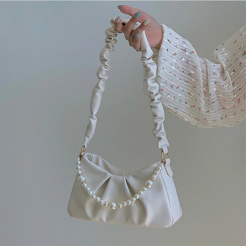 Cloud Bag Flap PU Leather Handbags Purse for Women Casual Bag