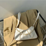 Cloud Bag Flap PU Leather Handbags Purse for Women Casual Bag