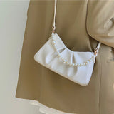 Cloud Bag Flap PU Leather Handbags Purse for Women Casual Bag