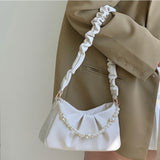 Cloud Bag Flap PU Leather Handbags Purse for Women Casual Bag