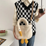 Goose Cashmere Shoulder Bag Girl Handbag Adjustable Messenger Bag