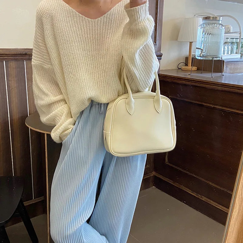 Women's PU Leather Shoulder Messenger Bag Vintage Small Tote