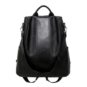 Vintage Leather Anti-Theft Backpack for Teen Girls