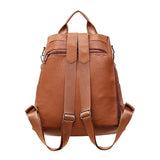 Vintage Leather Anti-Theft Backpack for Teen Girls
