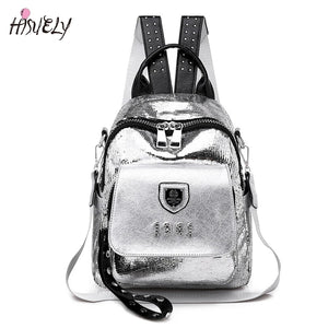 Women Backpack PU Leather School Bags For Teenage Girls 3 in 1 Ladies