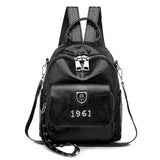 Women Backpack PU Leather School Bags For Teenage Girls 3 in 1 Ladies