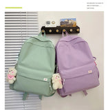 Nylon School Bag for Girls Large Capacity Backpack