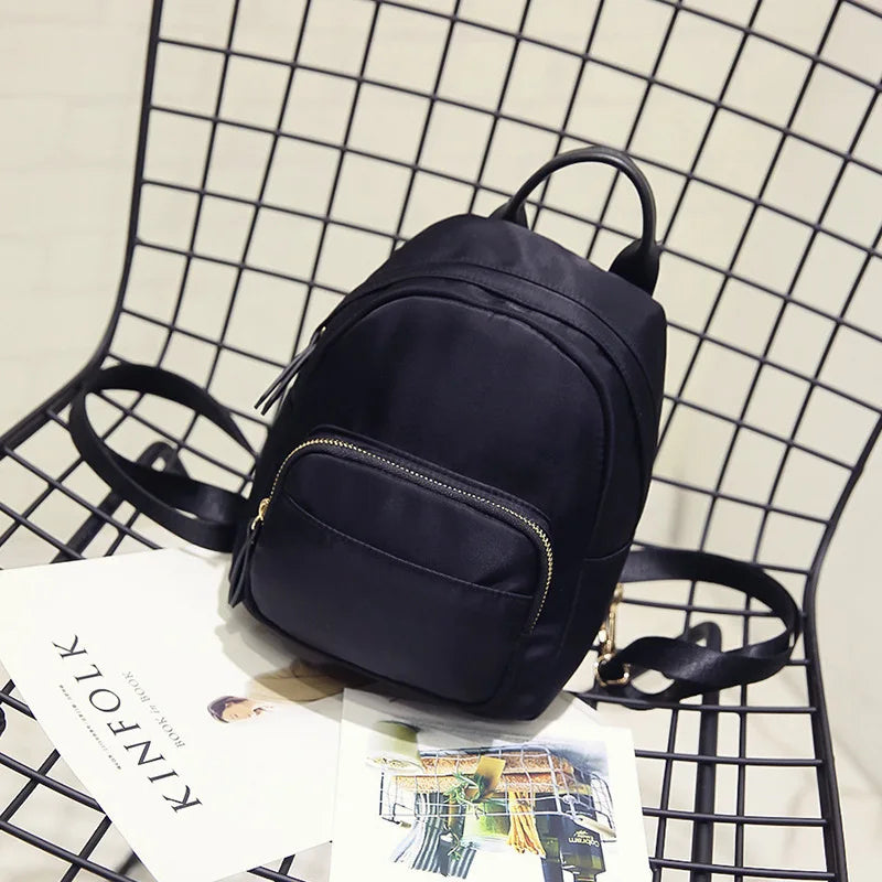 Nylon Women's Backpack for School Girls Teens Female