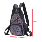 Geometric Luminous Backpack With Headphone Hole School Travel Shoulder Bags