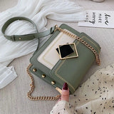 Women Bag Chain Pu Leather Crossbody Bags Lady Small Shoulder