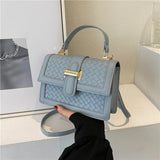 Women Belt Lock Single Shoulder Crossbody PU Leather Handbag