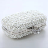 Women Evening Clutch Bag Pearls Crystal Beading Bridal Wedding Party Bags