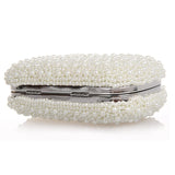 Women Evening Clutch Bag Pearls Crystal Beading Bridal Wedding Party Bags