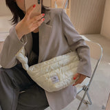 Women Handbag High Space Pad Cotton Feather Down Large Tote Female Shoulder Bags