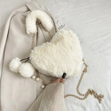 Women Heart-Shaped Chain Shoulder Bag Top Handbag Purse Totes