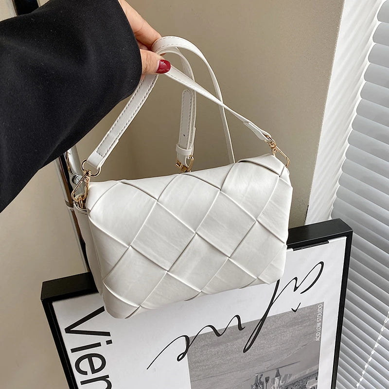 Women Lady Cross Body Woven Single Shoulder Strap Bag