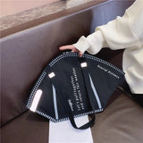 Women Large Mask Shopping Bag Canvas Shoulder Bag Home Storage Bag