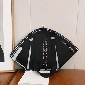 Women Large Mask Shopping Bag Canvas Shoulder Bag Home Storage Bag